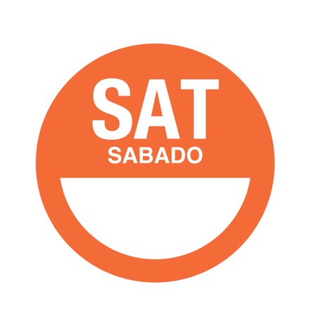 Dissolvable DaySpots - Saturday/Sabado 2 Circle White W/Orange
